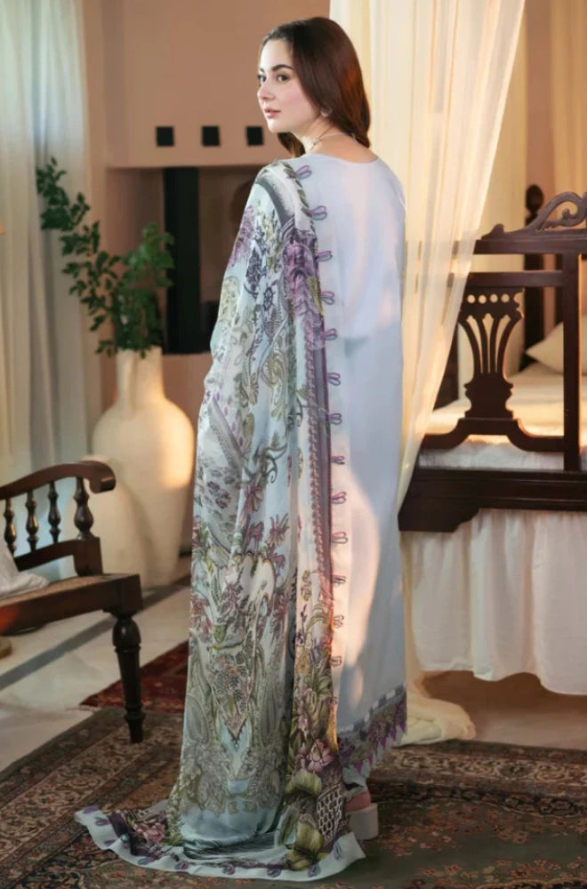 JADE - 3PC Lawn Embroidered Shirt With Chiffon Printed Dupatta And Trouser - SA01060