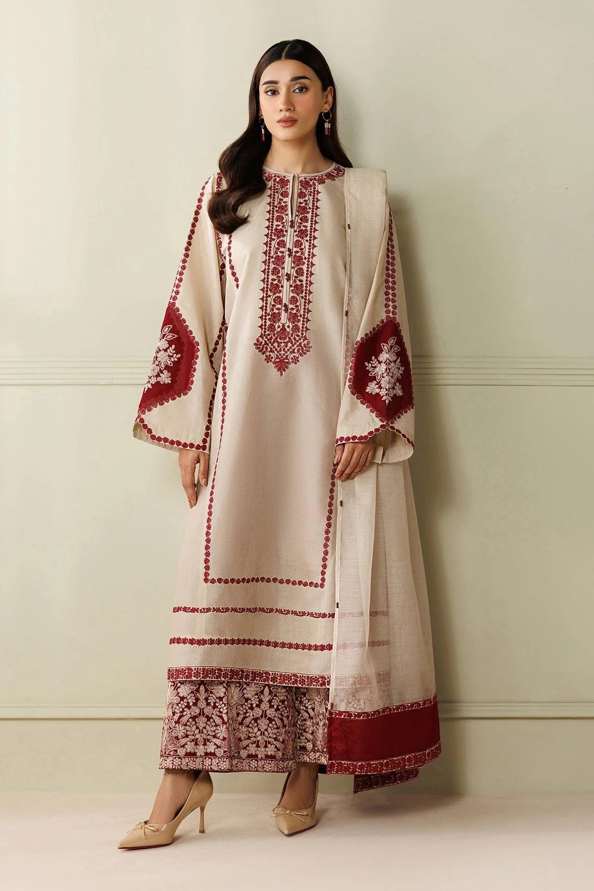 Baroque Embroidered lawn Three Piece Bqr-789